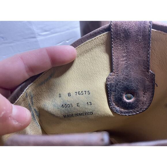 Frye-Women's 8B Jackie #76575 Brown Distressed Leather Tall Western Riding Boot - Picture 8 of 11